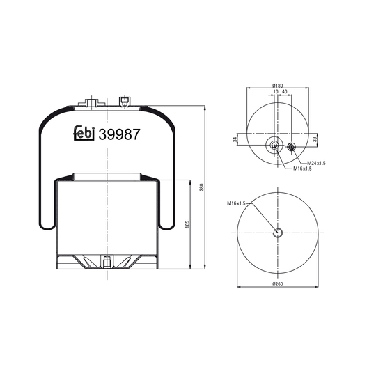 39987 - Boot, air suspension 