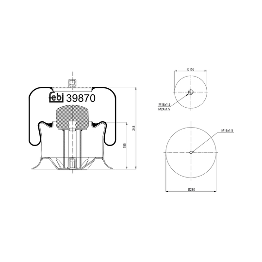 39870 - Boot, air suspension 