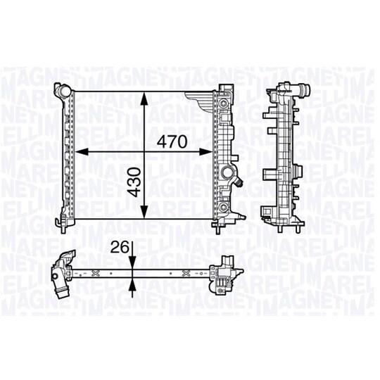 350213143500 - Radiaator, mootorijahutus 