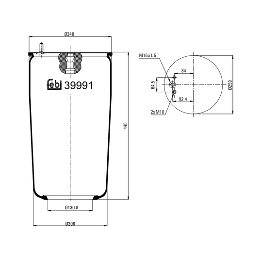 39991 - Boot, air suspension 