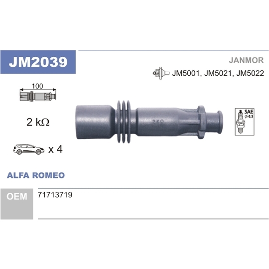 JM2039 - Plug, coil 