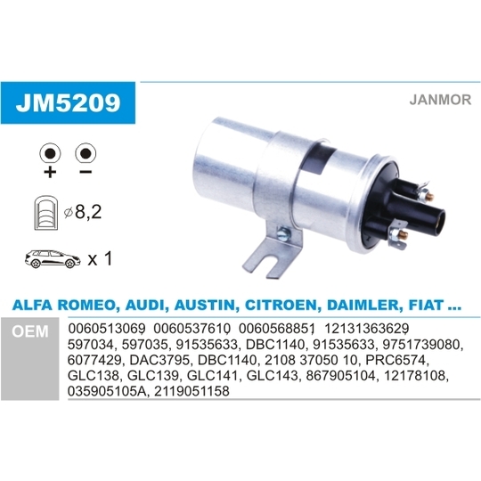 JM5209 - Ignition coil 