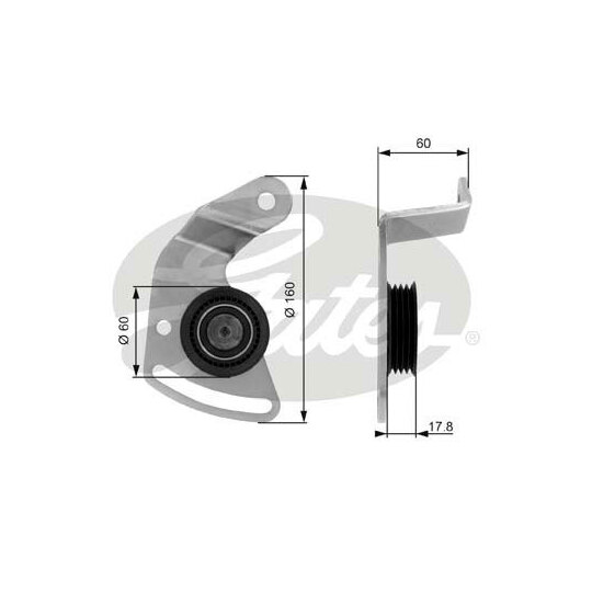 T36018 - Tensioner Pulley, v-ribbed belt 