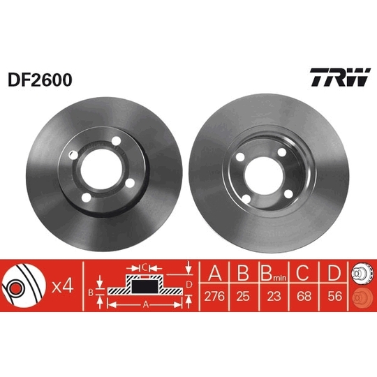 DF2600 - Brake Disc 