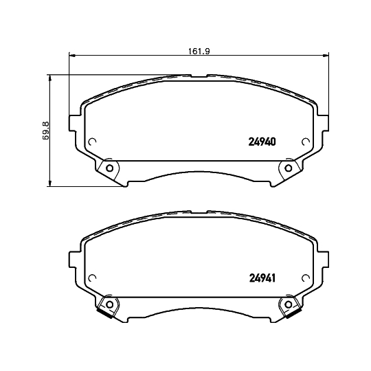 MDB3080 - Brake Pad Set, disc brake 