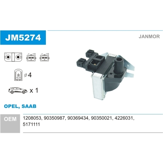 JM5274 - Ignition coil 