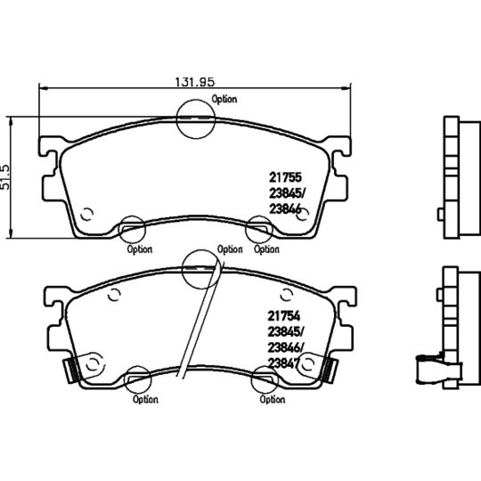 MDB2054 - Brake Pad Set, disc brake 