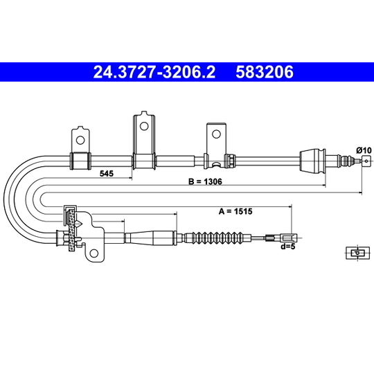 24.3727-3206.2 - Cable, parking brake 