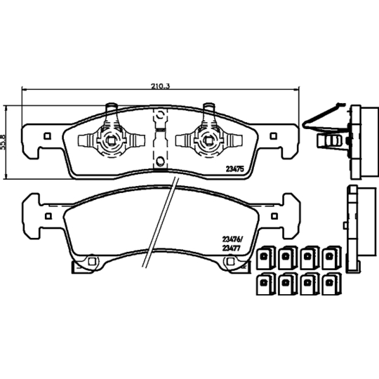 MDB2288 - Brake Pad Set, disc brake 