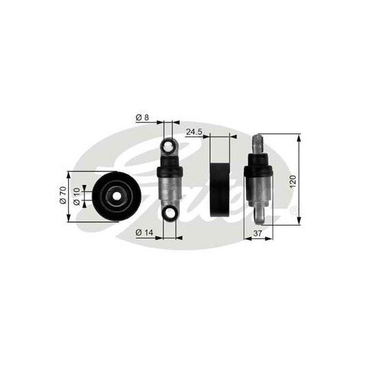 T38242 - Tensioner Pulley, v-ribbed belt 