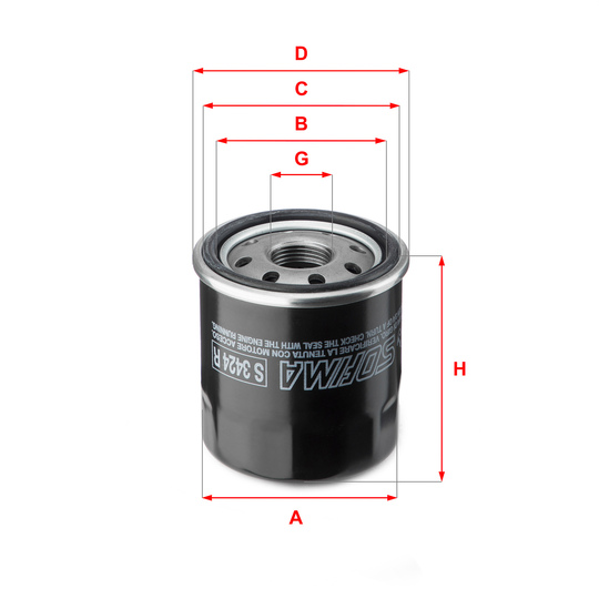 S 3424 R - Oil filter 