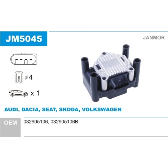 JM5045 - Ignition coil 