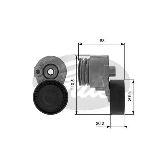 T38469 - Tensioner Pulley, v-ribbed belt 