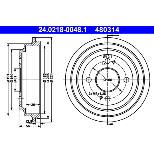 24.0218-0048.1 - Brake Drum 