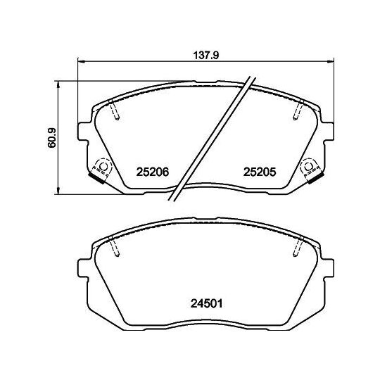 MDB3166 - Brake Pad Set, disc brake 