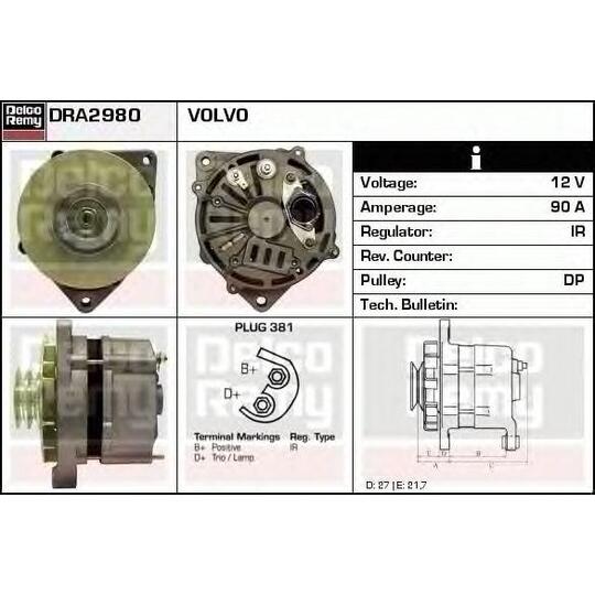 DRA2980 - Alternator 