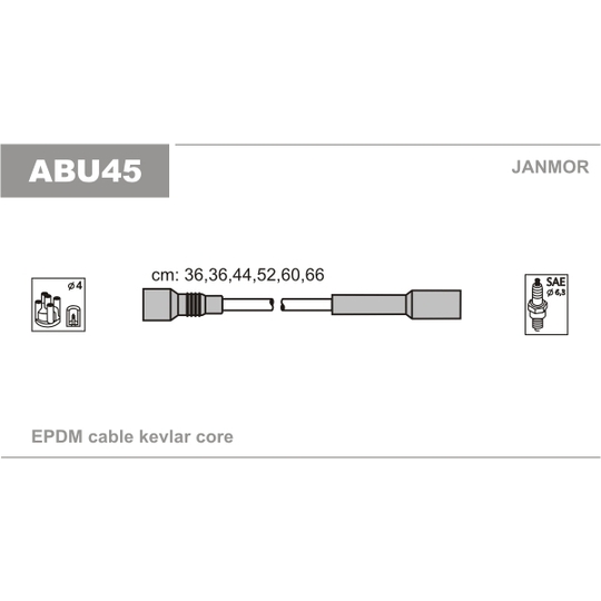ABU45 - Tändkabelsats 