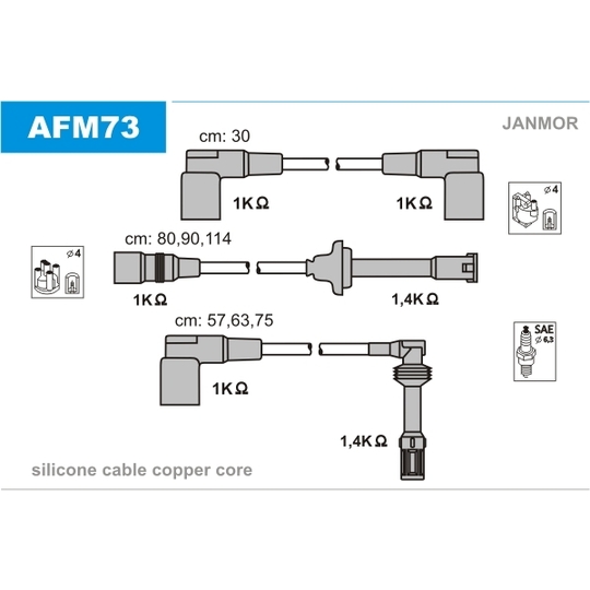 AFM73 - Tändkabelsats 