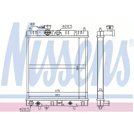 62987 - Radiator, engine cooling 