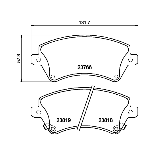 MDB2257 - Brake Pad Set, disc brake 