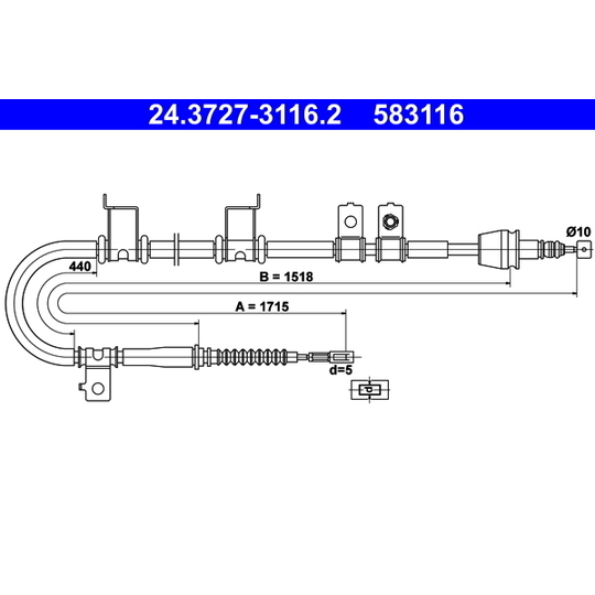 24.3727-3116.2 - Cable, parking brake 