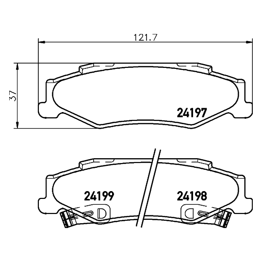 MDB2214 - Piduriklotsi komplekt, ketaspidur 