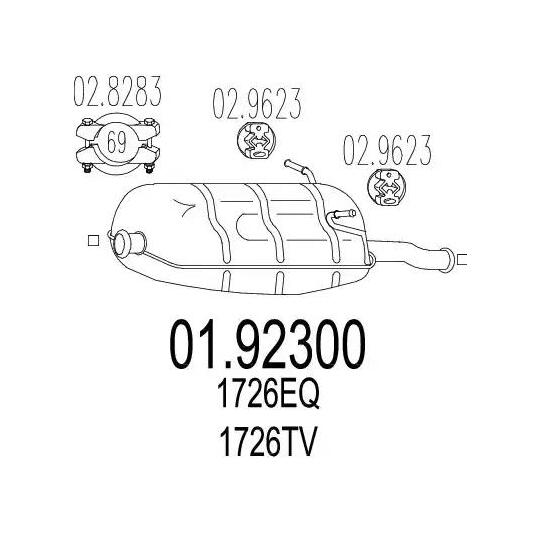 01.92300 - Takaäänenvaimentaja 