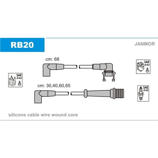 RB20 - Tändkabelsats 