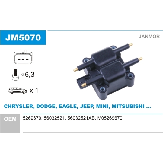 JM5070 - Ignition coil 