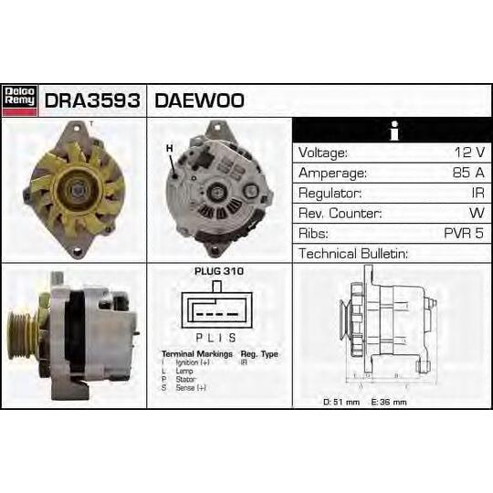 DRA3593 - Alternator 