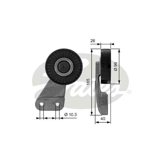 T38461 - Deflection/Guide Pulley, v-ribbed belt 