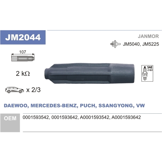 JM2044 - Kontakt, tändspole 