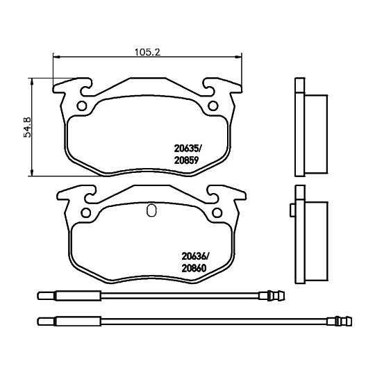 MDB1209 - Brake Pad Set, disc brake 