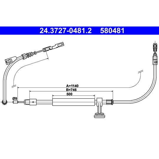 24.3727-0481.2 - Cable, parking brake 