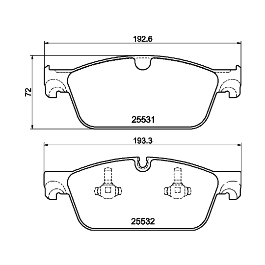 MDB3268 - Piduriklotsi komplekt, ketaspidur 