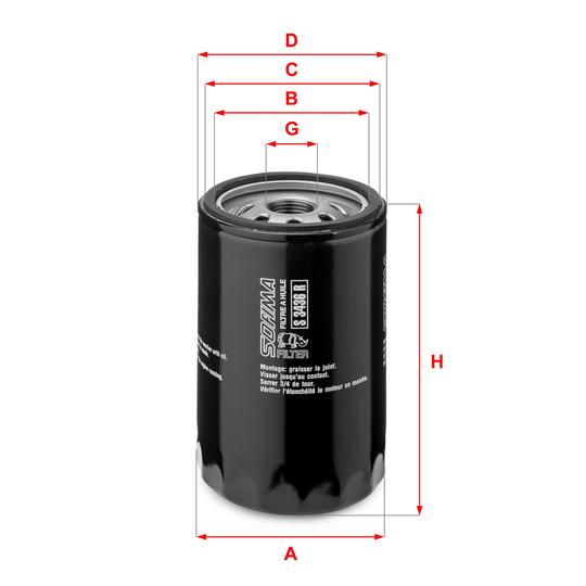 S 3436 R - Oil filter 