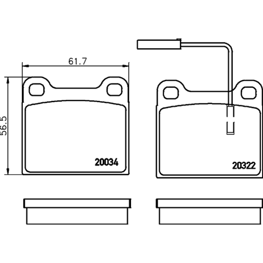 MDB1617 - Brake Pad Set, disc brake 