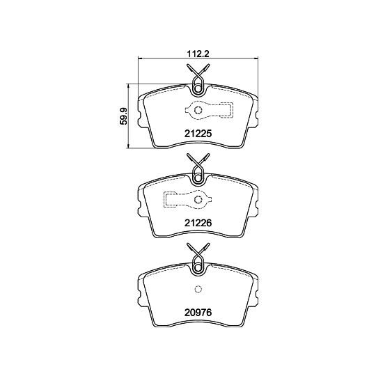 MDB1412 - Brake Pad Set, disc brake 