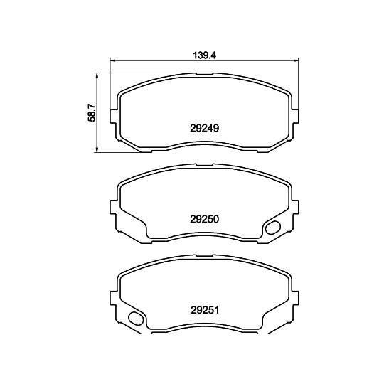 MDB2988 - Brake Pad Set, disc brake 