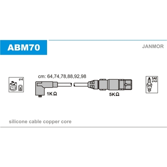 ABM70 - Tändkabelsats 