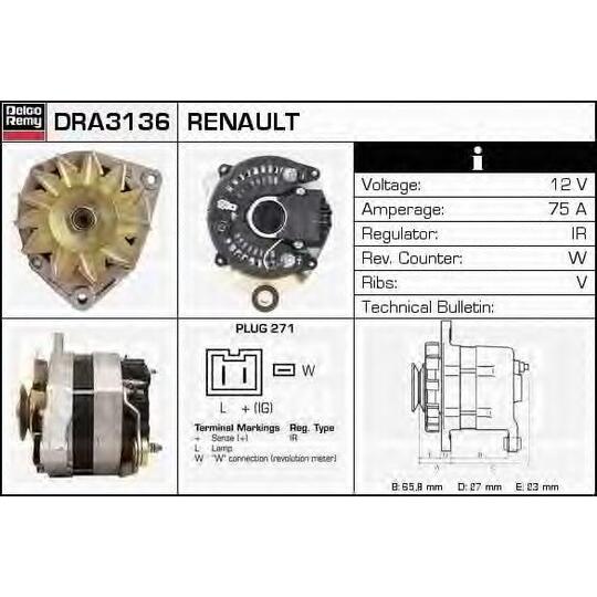 DRA3136 - Alternator 