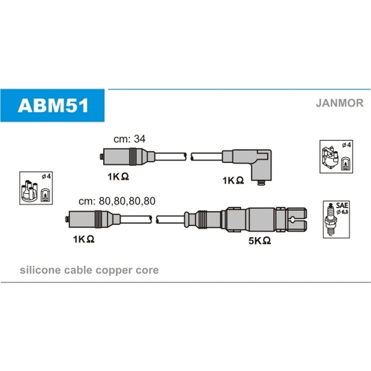 ABM51 - Tändkabelsats 