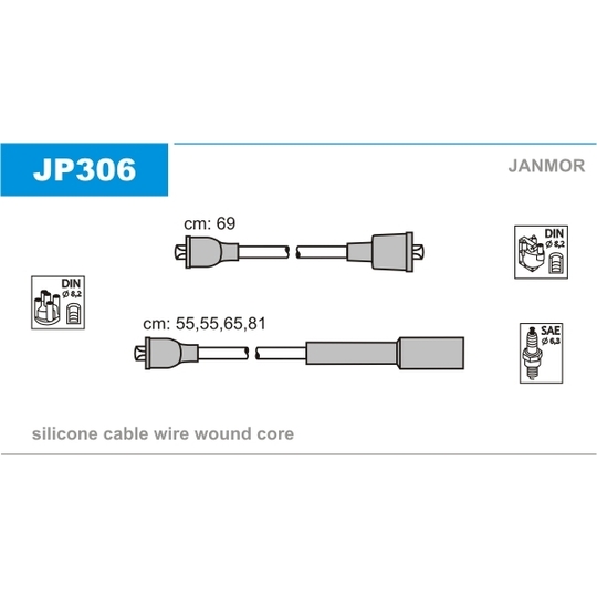 JP306 - Tändkabelsats 