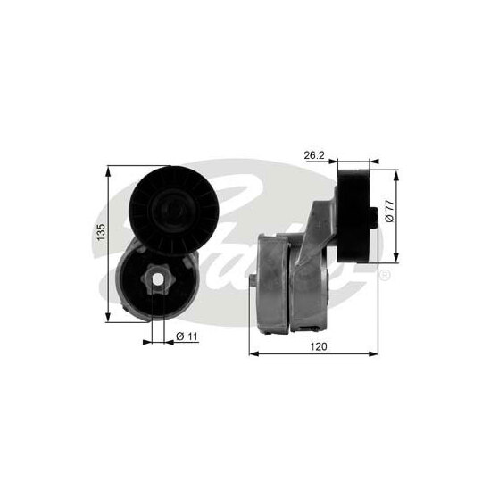 T38443 - Tensioner Pulley, v-ribbed belt 