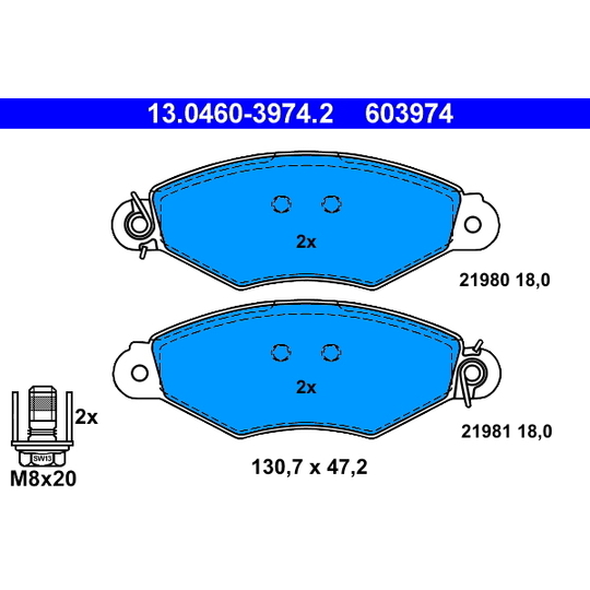 13.0460-3974.2 - Brake Pad Set, disc brake 