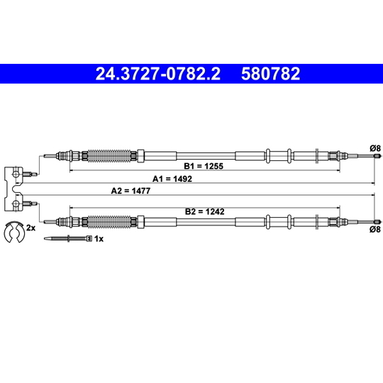 24.3727-0782.2 - Cable, parking brake 