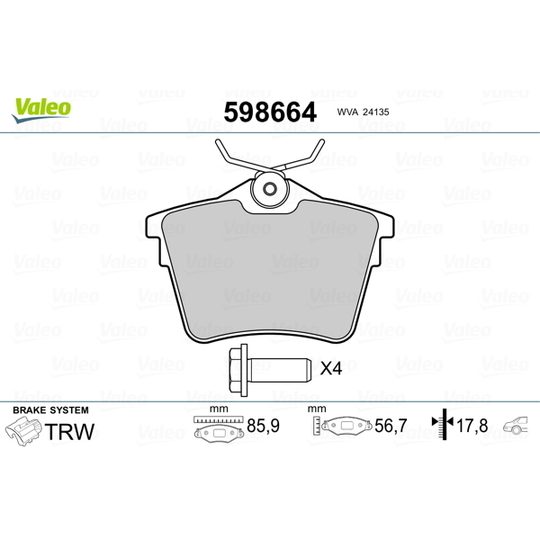 598664 - Brake Pad Set, disc brake 