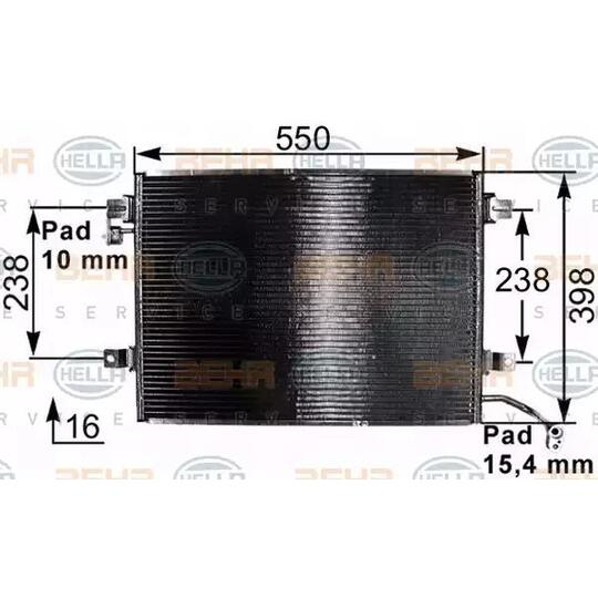 8FC 351 301-251 - Kondensor, klimatanläggning 