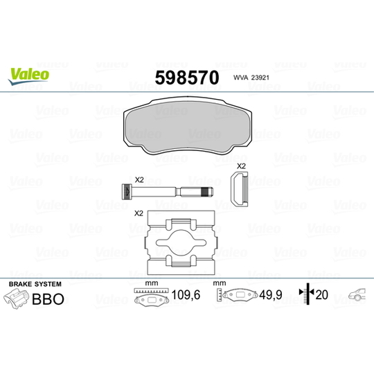 598570 - Brake Pad Set, disc brake 