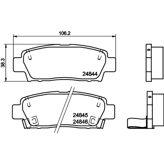 MDB2165 - Brake Pad Set, disc brake 